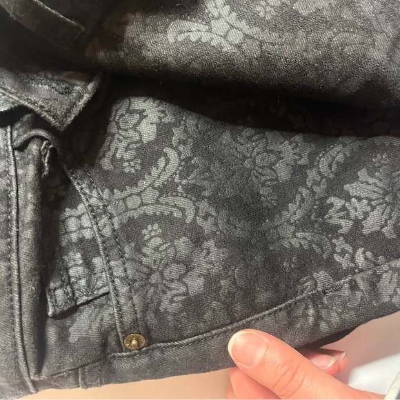 CURRENT/ELLIOTT Damask Print Skinny Jeans Mid Rise - Picture 6 of 6